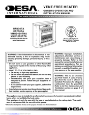 Desa Comfort Glow RFN30TA Owner's Operation And Installation Manual