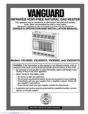 Vanguard VN1800D Owner's Operation And Installation Manual