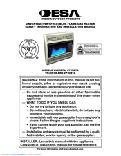 Desa VP20BTA Safety Information And Installation Manual
