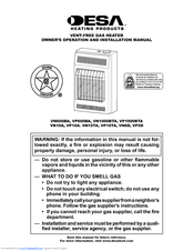 Desa VP10A. VN10TA Owner's Operation And Installation Manual