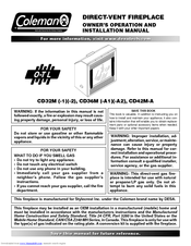 Desa Coleman CD32M-1 Owner's Operation And Installation Manual