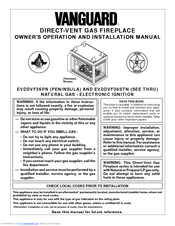 Desa Vanguard EVDDVF36PN Owner's Operation And Installation Manual