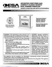 Desa CDCFTN Owner's Operation And Installation Manual