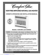 Desa Comfort Glow CGN30D Owner's Operation And Installation Manual