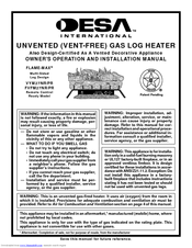 Desa FVFM27NR/PR Owner's Operation And Installation Manual