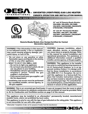 Desa CTB3924 Owner's Operation And Installation Manual