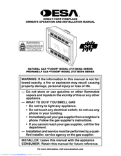 Desa VT36EPA Series Owner's Operation And Installation Manual