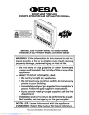 Desa VT36ENA Series Owner's Operation And Installation Manual