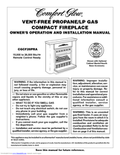 Desa Comfort Glow CGCF26PRA Owner's Operation And Installation Manual