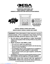 Desa CGMFP Owner's Operation And Installation Manual
