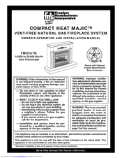FMI COMPACT HEAT MAJIC FMH26TN Owner's Operating And Installation Manual