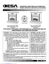 Desa VYGF33NRA Owner's Operation And Installation Manual