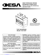Desa THE SAVANNAH V3610ST Installation And Operating Instructions Manual
