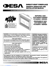 Desa VV36EPC1 Series Owner's Operation And Installation Manual