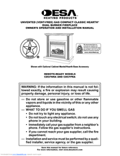 Desa CDCFPRA Owner's Operation And Installation Manual