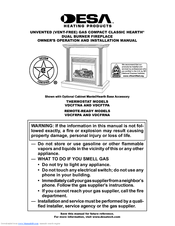 Desa VDCFTPA Owner's Operation And Installation Manual