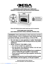 Desa VTGF33NRB Owner's Operation And Installation Manual