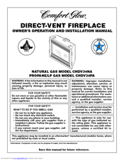 Comfort Glow CHDV34NA, CHDV34PA Owner's Operation And Installation Manual