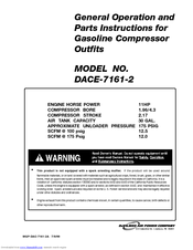 DeVilbiss DACE-7161-CA General Operation And Parts Instructions Manual