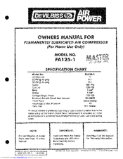 DeVilbiss FA125-1 Owner's Manual