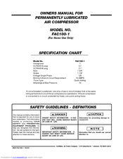 DeVilbiss FAC100-1 Owner's Manual
