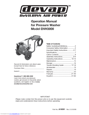 DeVillbiss Air Power Company Devap A16091 Operation Manual