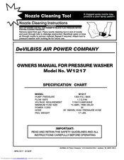 DeVilbiss Air Power Company W1217 Owner's Manual