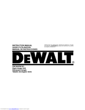 DeWalt DW160 Instruction Manual
