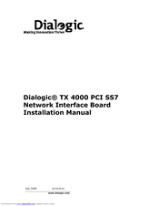 Dialogic TX4000 PCI SS7 Installation Manual