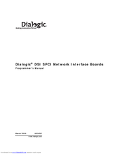 Dialogic DSI SPCI Network Interface Boards Programmer's Manual