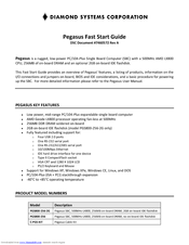 Diamond Systems PGS800-256-2G Fast Start Manual