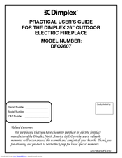Dimplex DFO2607 Practical User's Manual