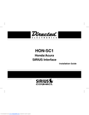 Directed Electronics Honda/Acura SIRIUS Interface HON-SC1 Installation Manual