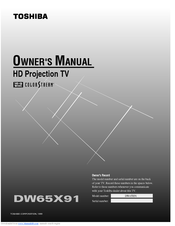 Toshiba DW65X91 Owner's Manual