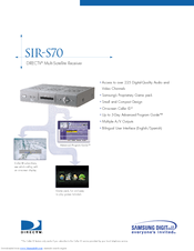 Samsung DirecTV SIR-S70 Specifications