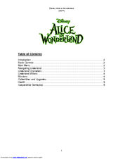 Disney Alice in Wonderland for Wii User Manual