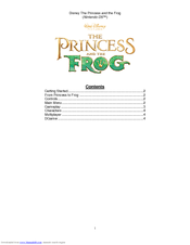 Disney The Princess and the Frog for Nintendo DS User Manual