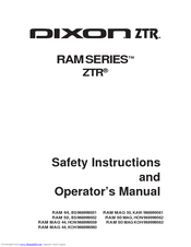 Dixon KAW /968999561 Safety Instructions And Operator's Manual