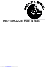 Dixon 302 Operator's Manual