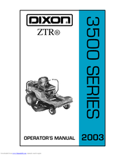 Dixon ZTR 3500 Series Operator's Manual