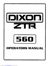 Dixon ZTR 560 Operator's Manual