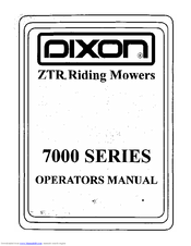 Dixon ZTR 700 Series Operator's Manual