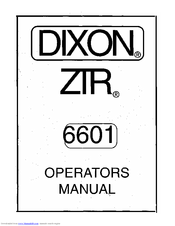 Dixon ZTR 6601 Operator's Manual