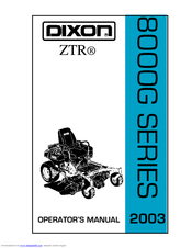 Dixon ZTR 8000G Series Operator's Manual