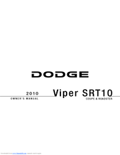 Dodge 2010 Viper SRT10 Owner's Manual
