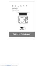 Dolby Laboratories Select DVD7016 Operating Instructions Manual
