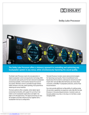 Dolby Laboratories Lake LP8D8 Brochure