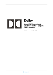 Dolby Laboratories 737 User Manual