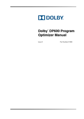 Dolby Laboratories Program Optimizer DP600 Manual