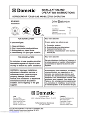 Dometic NDA1402 Installation And Operating Instructions Manual